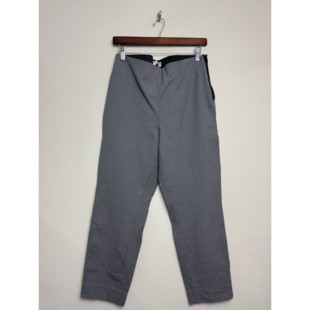 Everlane Womens Pants Size 12 Elastic Waist Houndstooth Gray Stretch Zip
